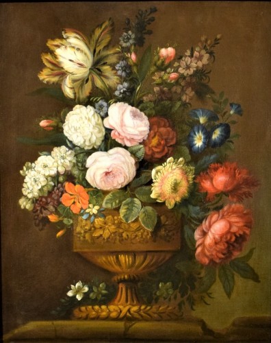 &quot;Still Life of Flowers&quot;  Jean-Louis Prevost (1760 - 1810) - Paintings & Drawings Style Louis XVI